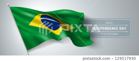 Brazil happy independence day greeting card, banner vector illustration 129517930