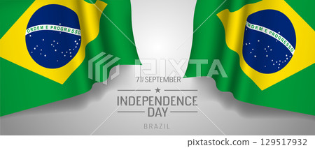 Brazil happy independence day greeting card, banner with template text vector illustration 129517932