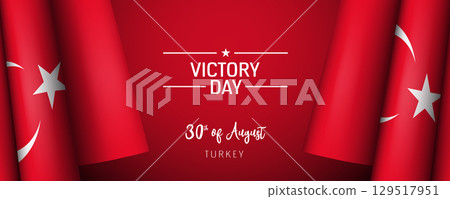 Turkiye Victory day vector banner, greeting card 129517951