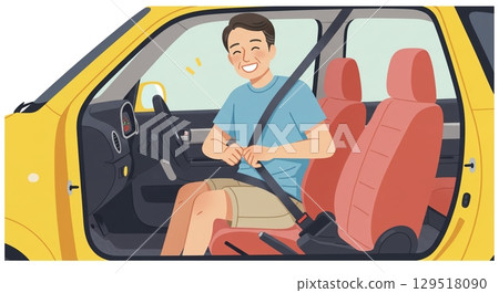 Let's go! Fasten your seat belt and drive safely 129518090