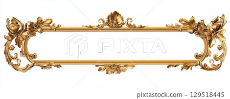 An Elegant Ornate Gold Picture Frame Design Perfect for Enhancing Your Home Decoration and Aesthetics 129518445