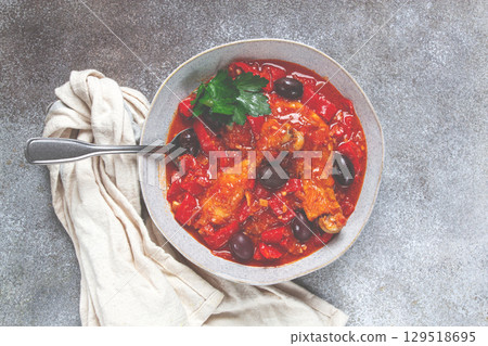Pollo alla romana, Roman chicken, homemade, no people, 129518695