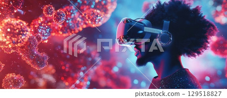 Experience a breathtaking Virtual Reality Adventure with stunning visuals, transporting you to new realms of excitement 129518827