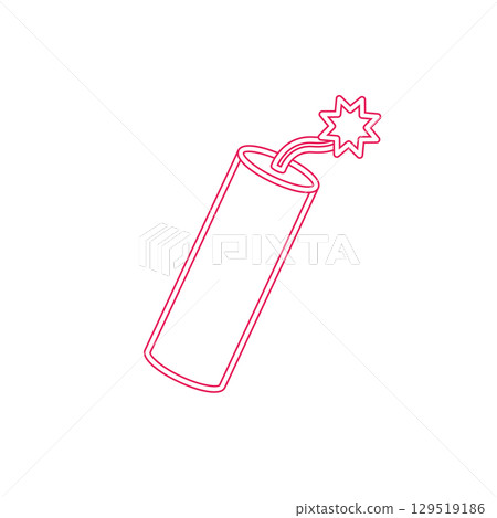 Outlined dynamite stick. Vector 129519186