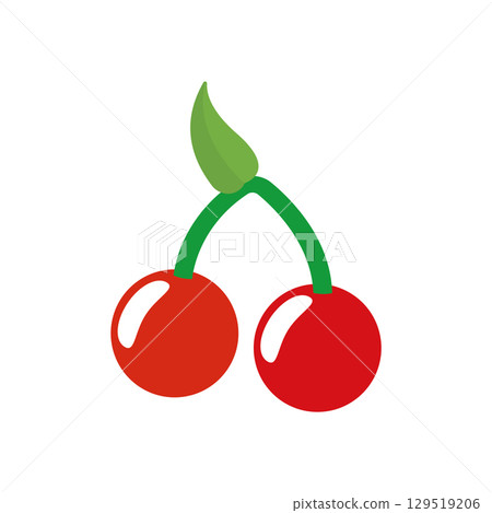 Cherry fruit pair. Vector 129519206