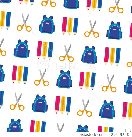 School backpack pattern. Vector 129519238