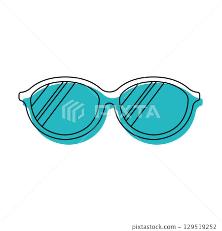 Teal sunglasses outline style. Vector 129519252