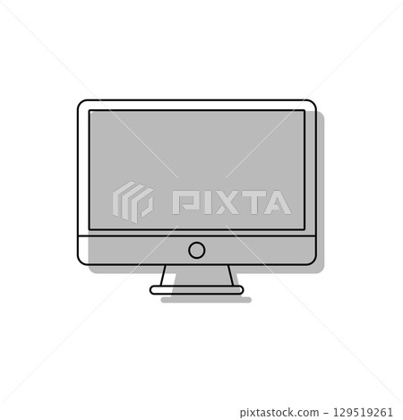 Computer monitor outline style. Vector 129519261