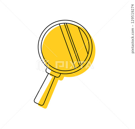 Magnifying glass outline yellow. Vector Magnifying glass outline yellow. Vector 129519274