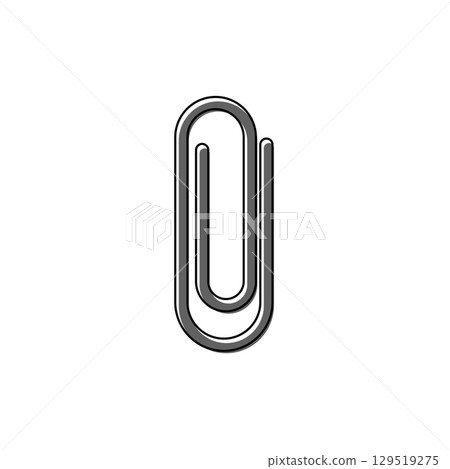 Paper clip outline style. Vector 129519275