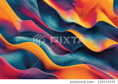 Experience the vibrant and visually stunning abstract waves that are set against a cosmic background with rich colors 129519343