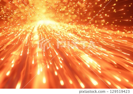 A Dynamic Burst of Radiant Orange Light With Beautiful Sparkles Creates a Truly Captivating Visual Experience 129519423