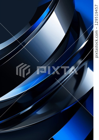 An Abstract Blue and Black Spiral Design Perfect for Contemporary Modern Backgrounds and Art Projects 129519457