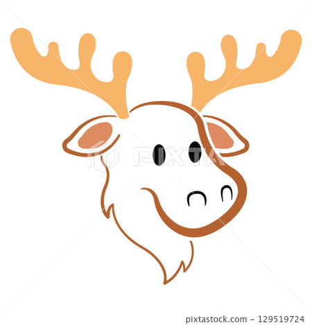 White moose head outline. Vector White moose head outline. Vector 129519724