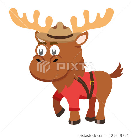 Moose with backpack. Vector Moose with backpack. Vector 129519725