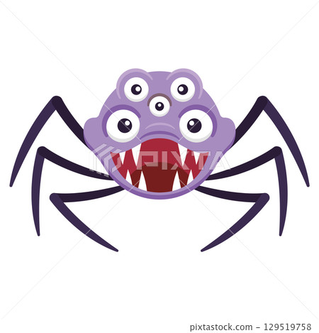 Purple spider with eyes. Vector Purple spider with eyes. Vector 129519758