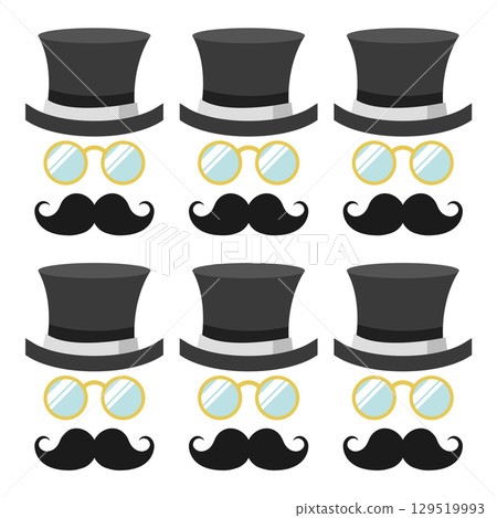 Gentleman accessories pattern. Vector 129519993