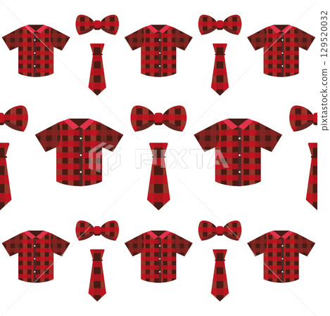 Red plaid clothing pattern. Vector Red plaid clothing pattern. Vector 129520032
