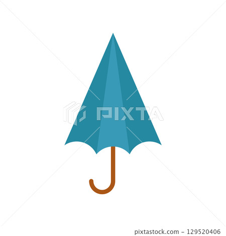 Blue umbrella with handle. Vector 129520406