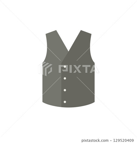 Grey formal vest. Vector 129520409