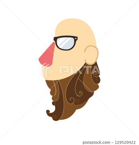 Hipster man with beard. Vector Hipster man with beard. Vector 129520422
