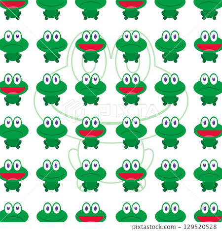 Frog faces pattern mix. Vector Frog faces pattern mix. Vector 129520528