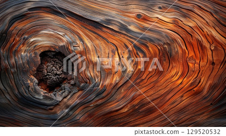 Intricate and Beautiful Patterns of Polished Wood Grain Featuring Warm Tones and Various Textures Throughout 129520532