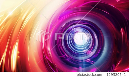 A Colorful and Engaging Spiral Abstract Design That Features a Beautifully Radiant Core at Its Stunning Center 129520541
