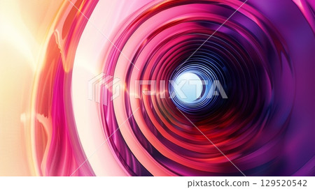 A Colorful and Engaging Spiral Abstract Design That Features a Beautifully Radiant Core at Its Stunning Center 129520542