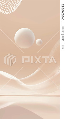 Abstract Waves Featuring Soft Bubbles and a Textured Background that Evokes a Sense of Serenity and Calmness 129520543