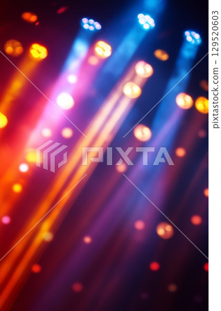 Experience Vibrant Stage Lighting Enhanced by Colorful Spotlights and Beautiful Bokeh Effects for All Occasions 129520603