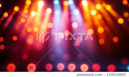 Experience Vibrant Stage Lighting Enhanced by Colorful Spotlights and Beautiful Bokeh Effects for All Occasions 129520605