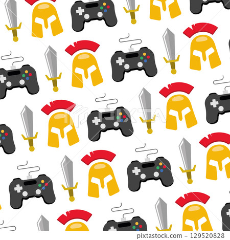Gaming and Spartan Pattern. Vector 129520828