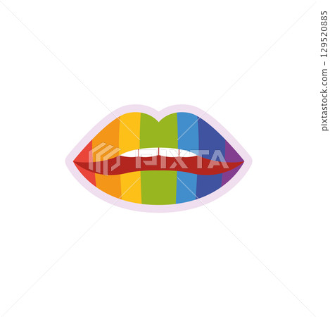 Rainbow lips with stripes. Vector 129520885