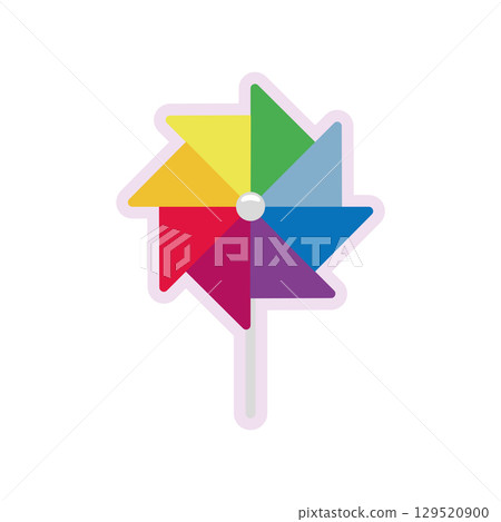 Rainbow pinwheel design. Vector 129520900