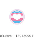 Transgender circle heart design. Vector 129520901