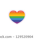 Rainbow heart with stripes. Vector 129520904