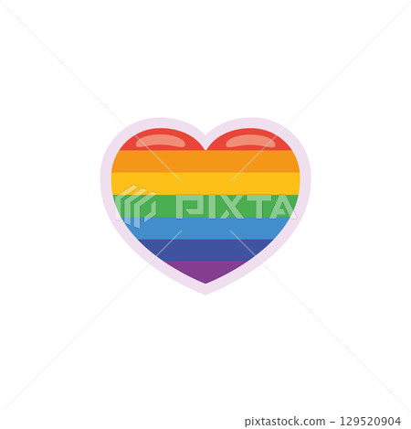 Rainbow heart with stripes. Vector Rainbow heart with stripes. Vector 129520904