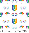 Rainbow Accessories Pattern. Vector 129520906