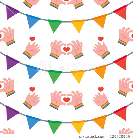 Pride Celebration Pattern. Vector 129520909