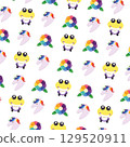 Cute Pride Characters Pattern. Vector 129520911