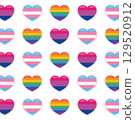 Pride Hearts Pattern Design. Vector 129520912