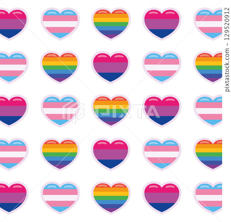Pride Hearts Pattern Design. Vector Pride Hearts Pattern Design. Vector 129520912