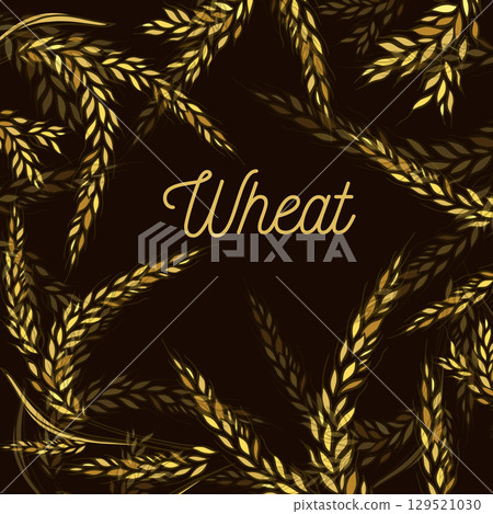 Wheat frame abstraction on a dark background. hand drawn. Not AI, Vector illustration Wheat frame abstraction on a dark background. hand drawn. Not AI, Vector illustration 129521030