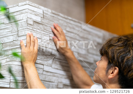 Renovation, DIY, Interior Construction, Dinoc Sheet, Printed Decorative Film Installation, Corner Squeegee, Corner Treatment 129521726