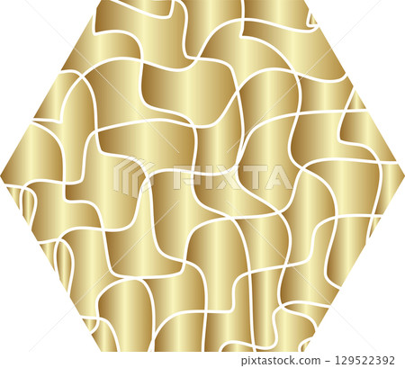 Geometric line pattern gold color 129522392