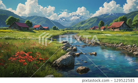 A breathtaking digital landscape of expansive sky and light that will soothe your soul 129522585