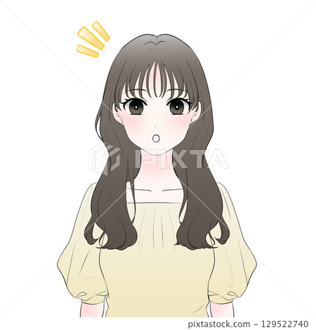 簡單描繪一位女士發現自己的上半身 129522740