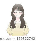 簡單描繪微笑的女人的上半身 129522742