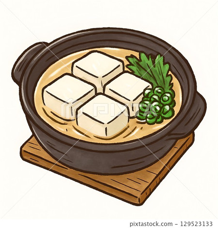 美味的煮豆腐手繪插圖 129523133